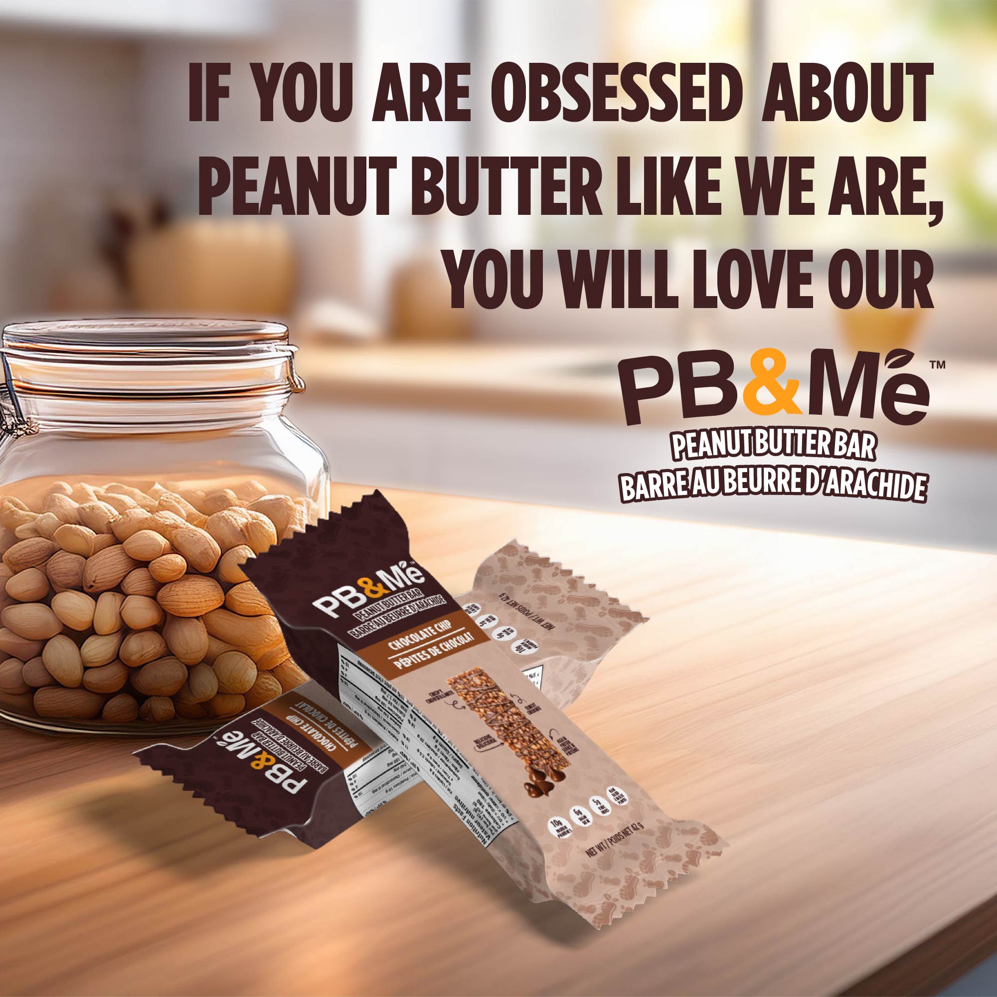 PB&Me Peanut Butter Bars - Chocolate Chip