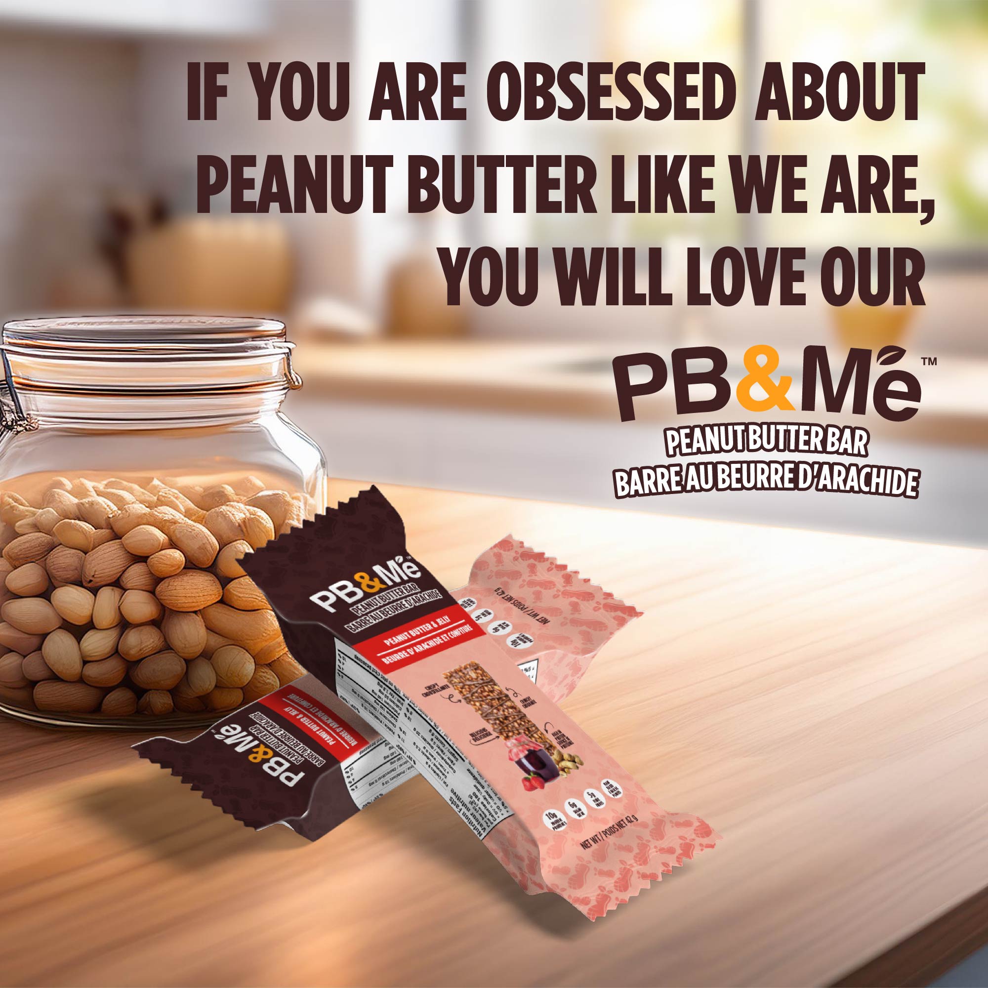 PB&Me Peanut Butter Bars - Peanut Butter & Jelly