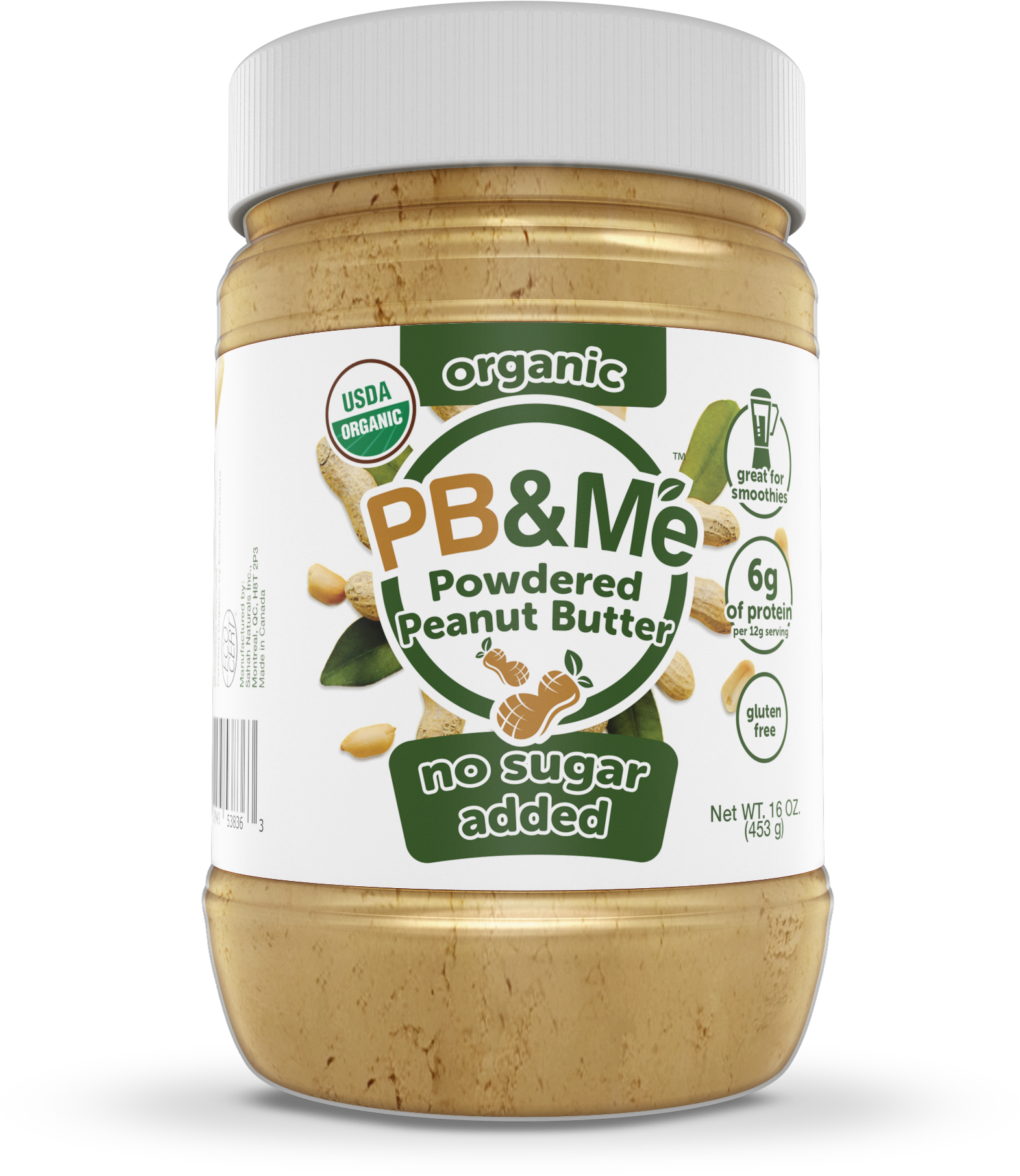 Organic Powdered Peanut Butter - No Sugar Added (1LB)
