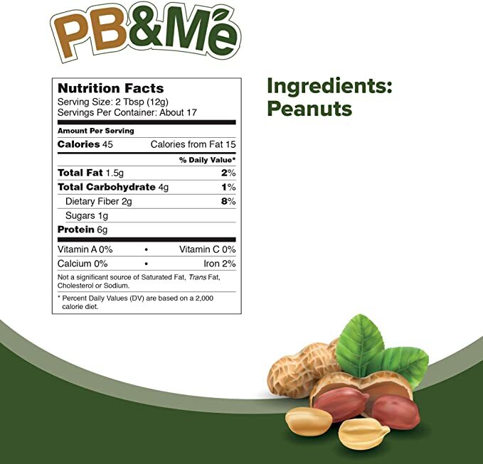 PB&Me - Powdered Peanut Butter - Dark Roast - No Sugar Added (1LB)