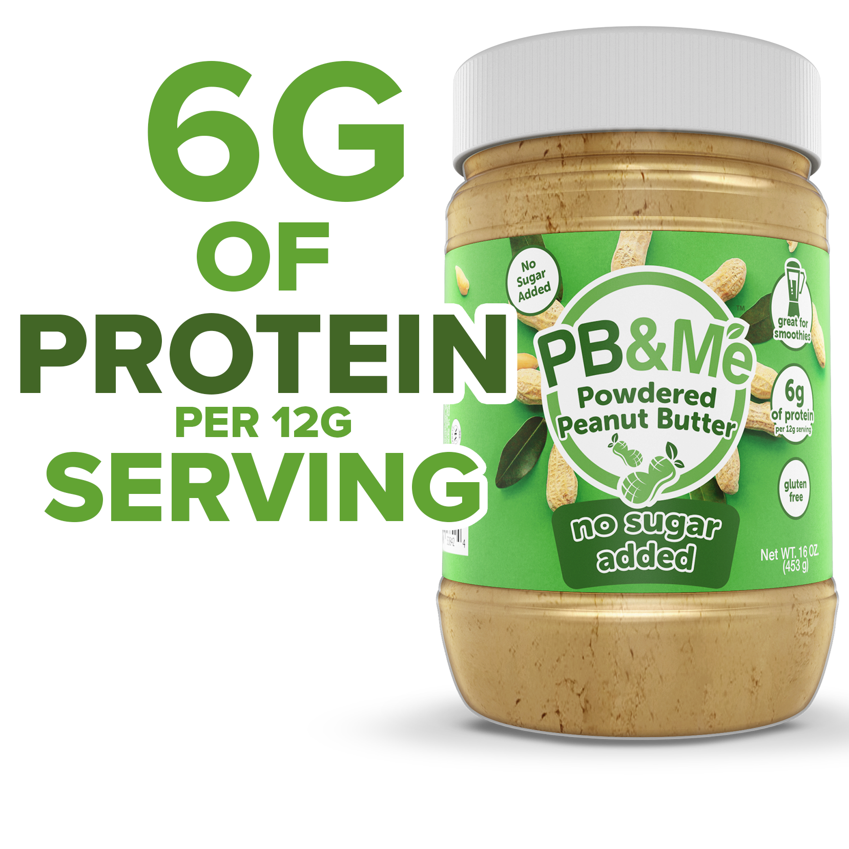 PB&Me - Powdered Peanut Butter - No Sugar Added (1LB)