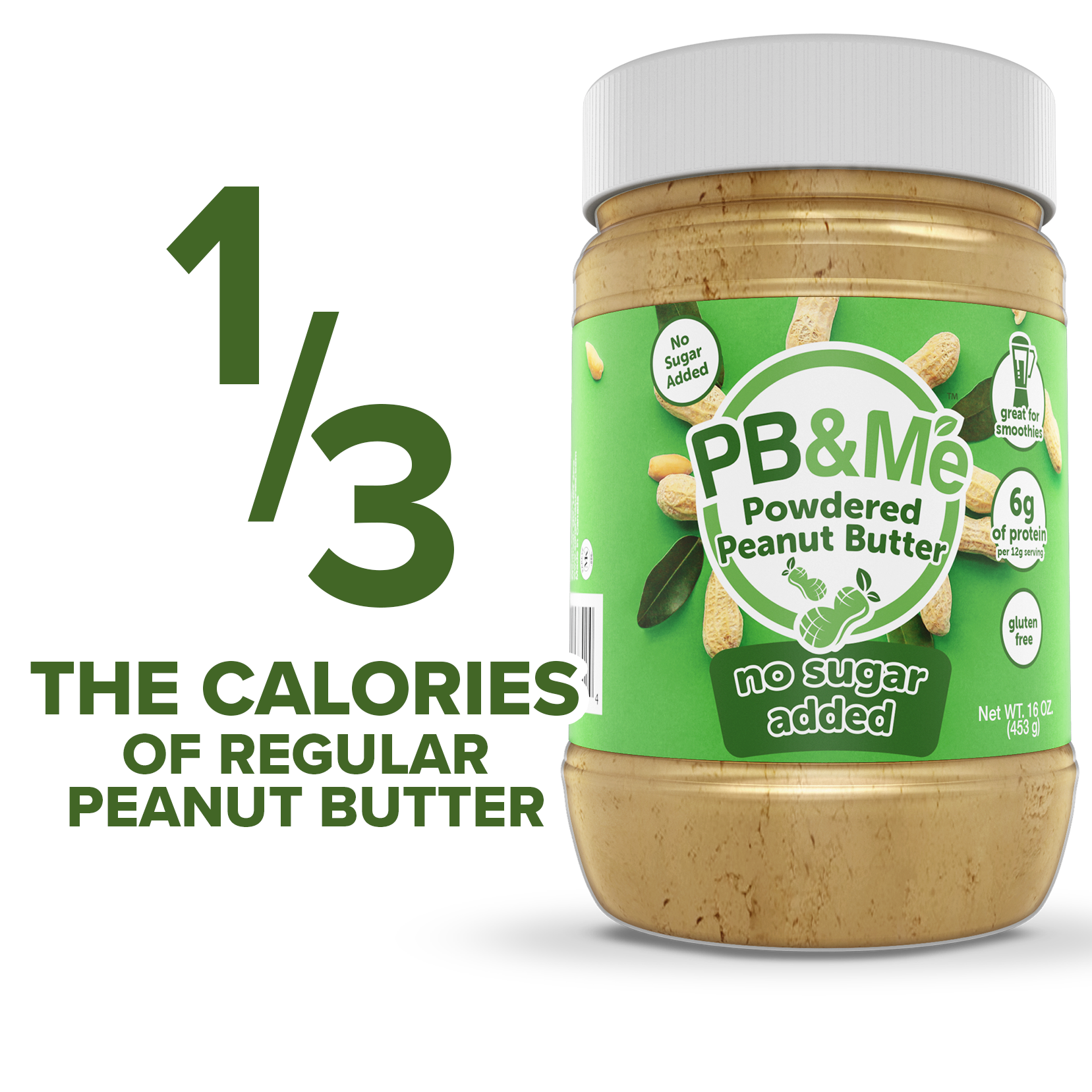 PB&Me - Powdered Peanut Butter - No Sugar Added (1LB)