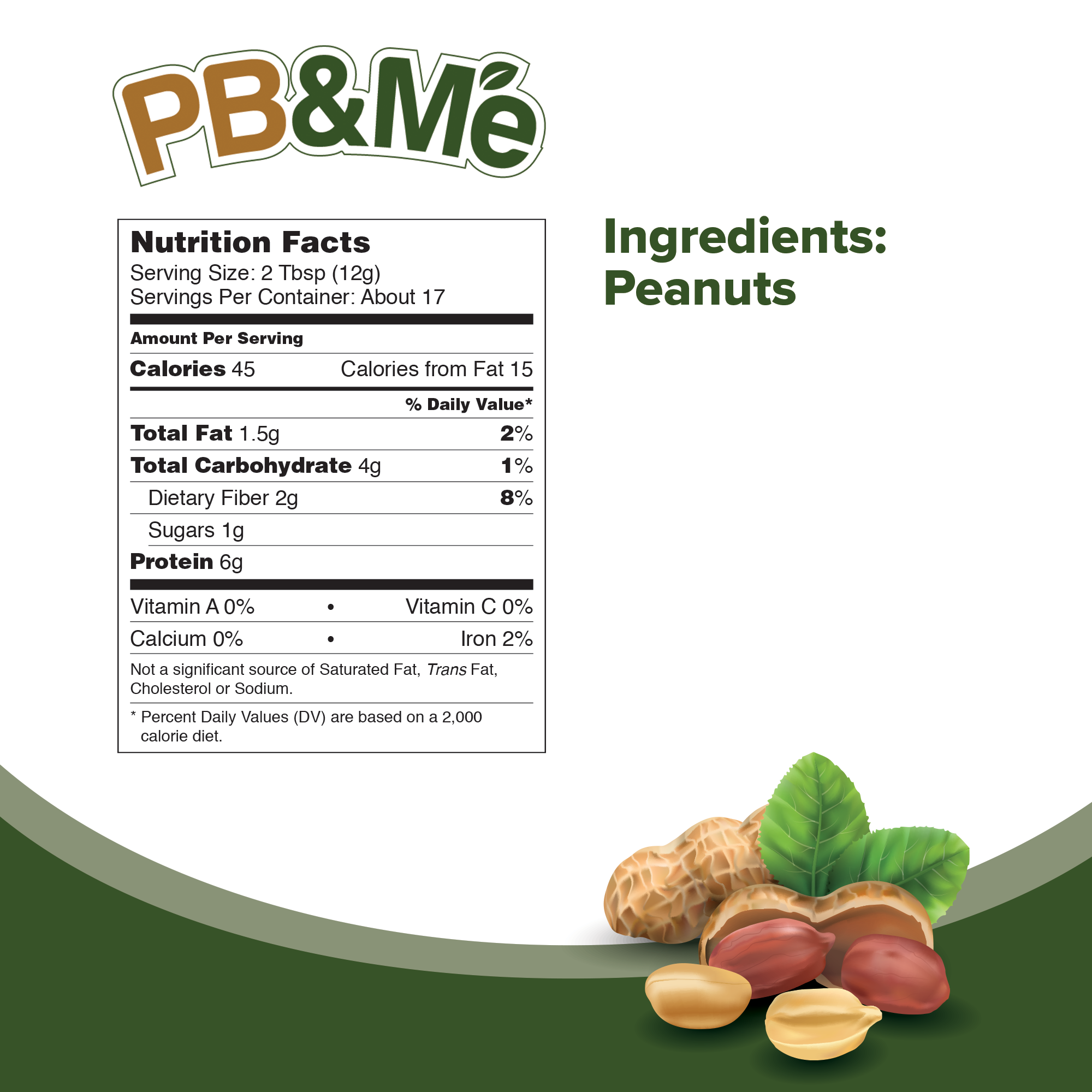 PB&Me - Powdered Peanut Butter - No Sugar Added (1LB)