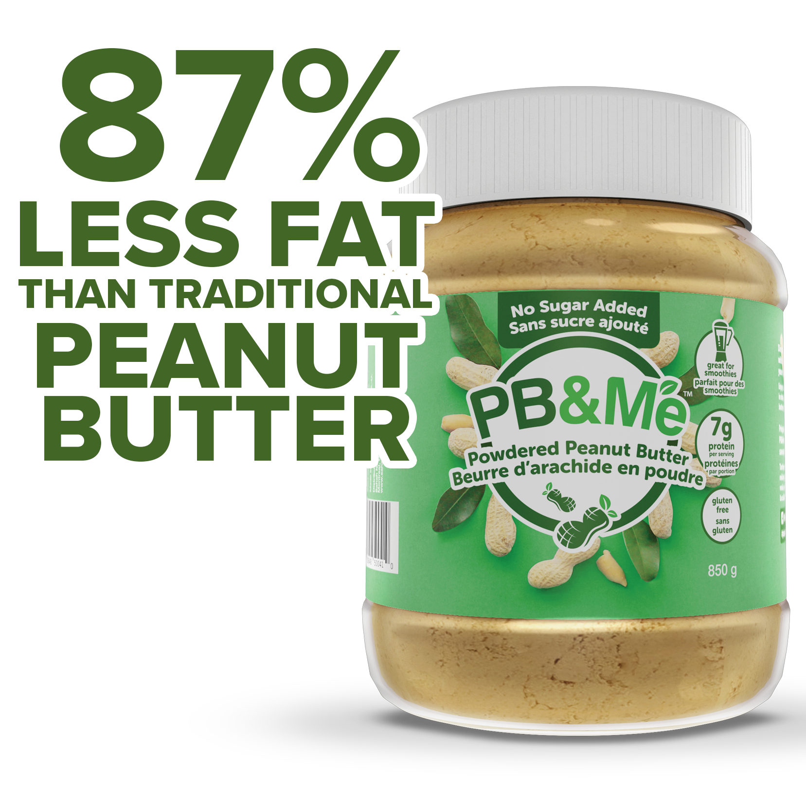 PB&Me - Powdered Peanut Butter - No Sugar Added (2LBs)