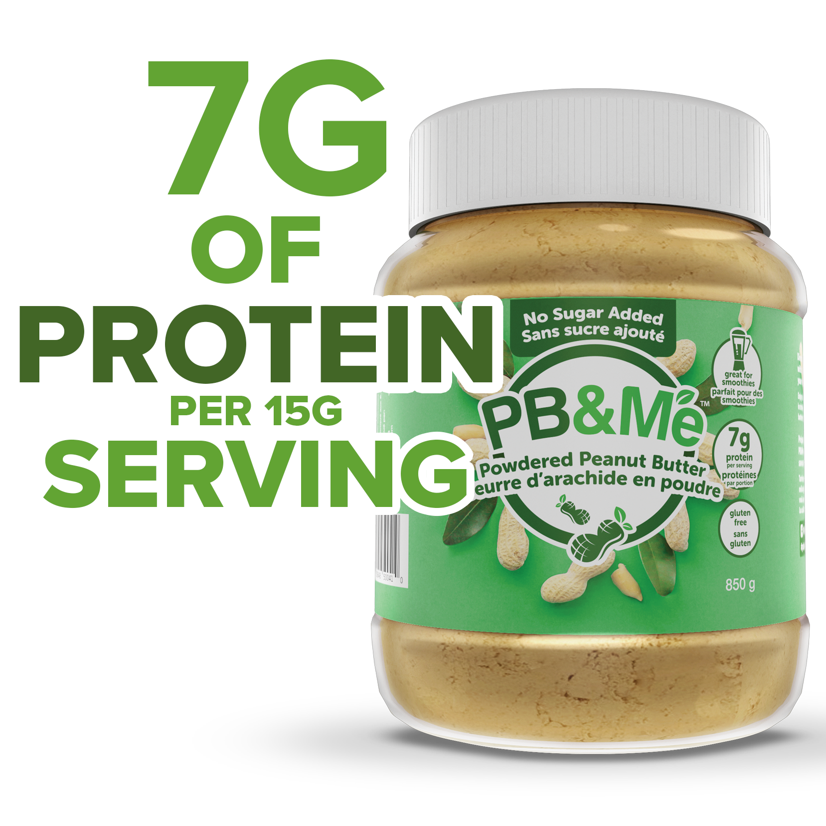 PB&Me - Powdered Peanut Butter - No Sugar Added (2LBs)