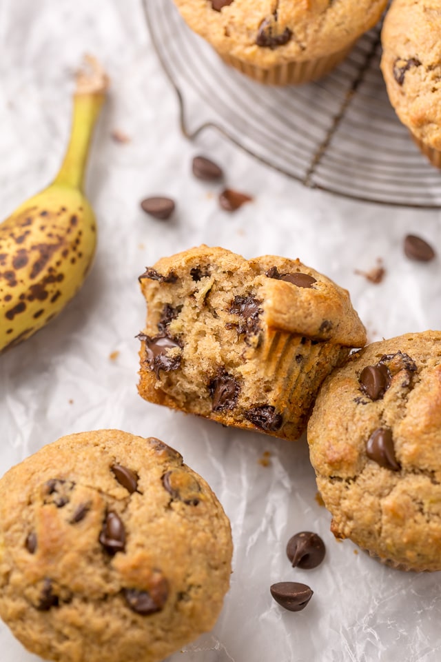 PB&Me Banana Chocolate Chip Muffins