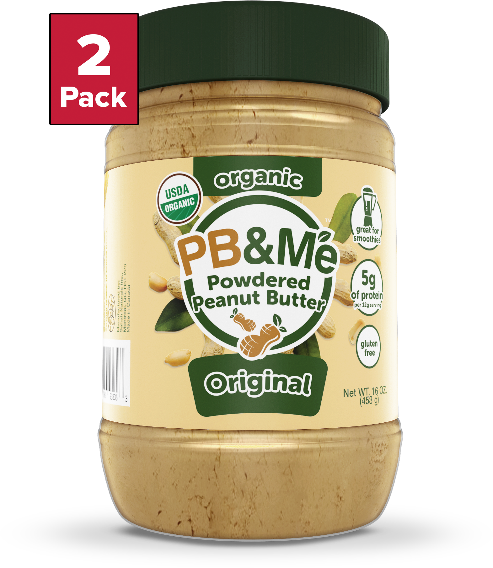 Organic Powdered Peanut Butter - Original (1LB)