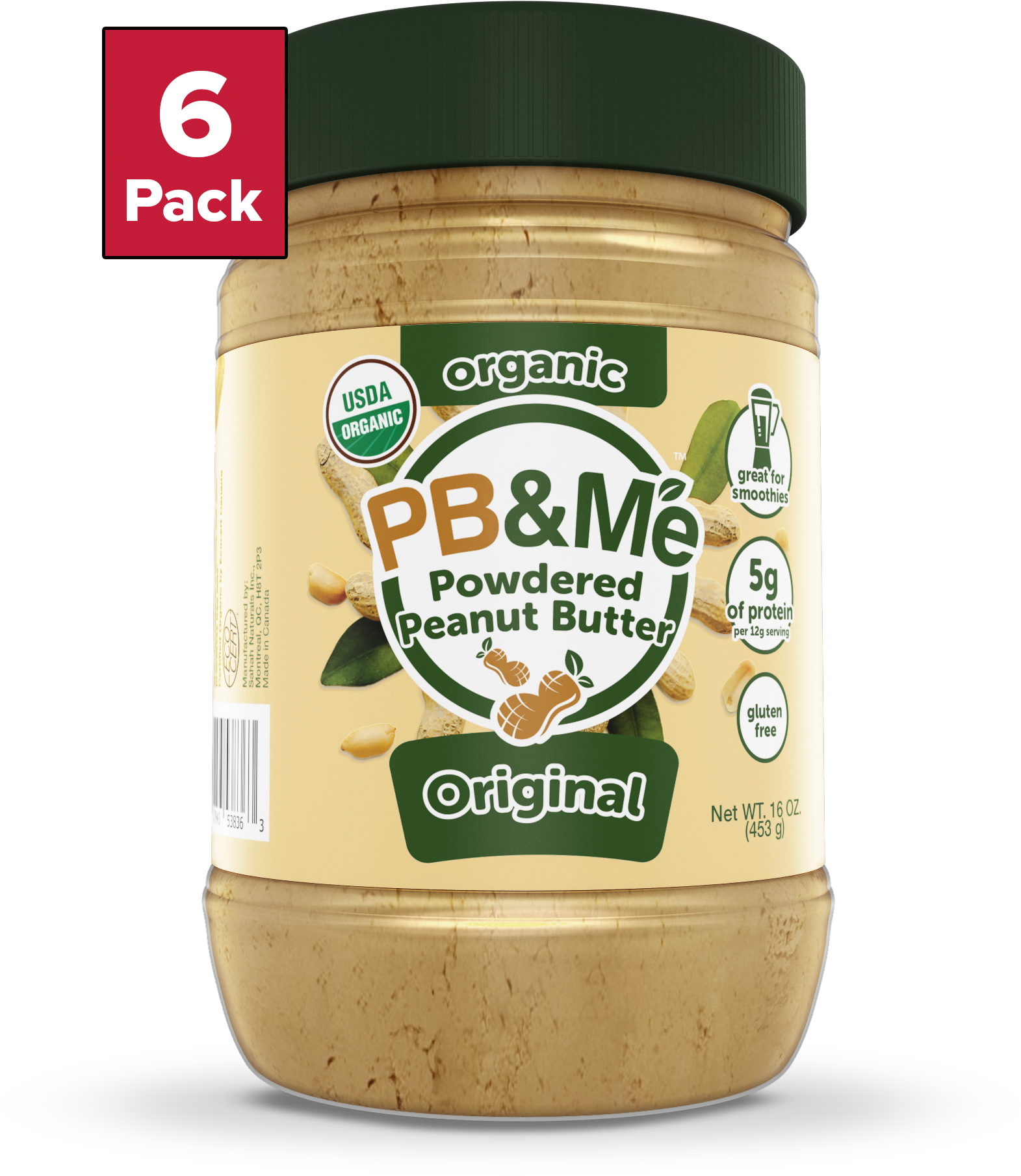 Organic Powdered Peanut Butter - Original (1LB)