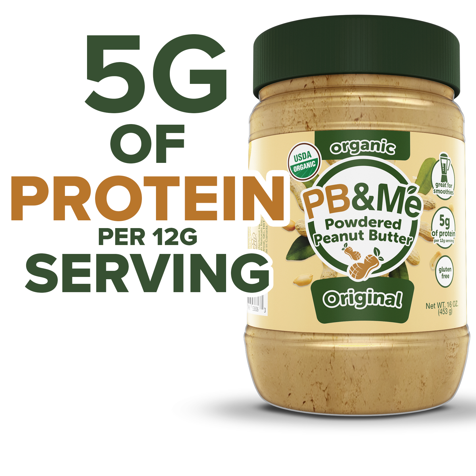 Organic Powdered Peanut Butter - Original (1LB)