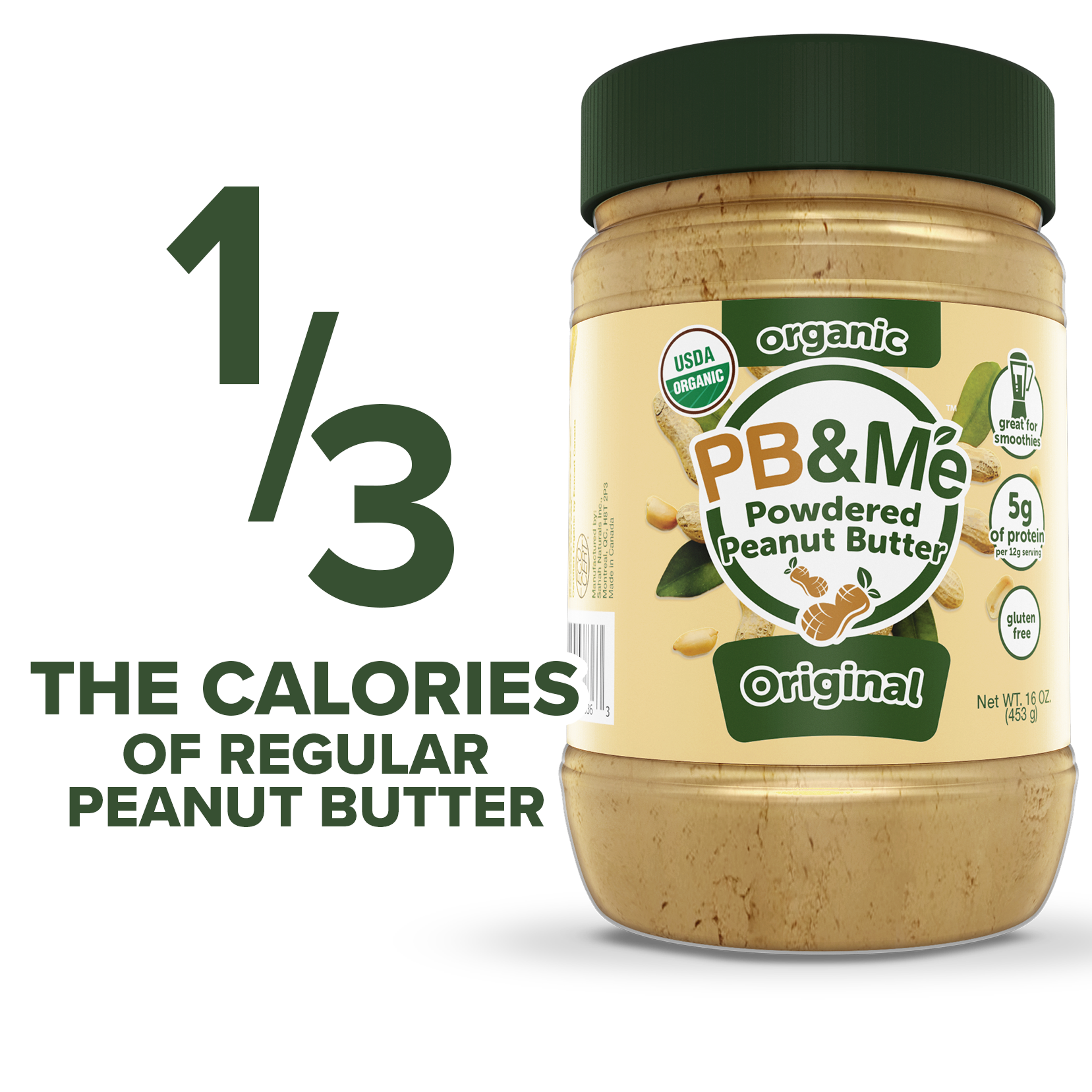 Organic Powdered Peanut Butter - Original (1LB)