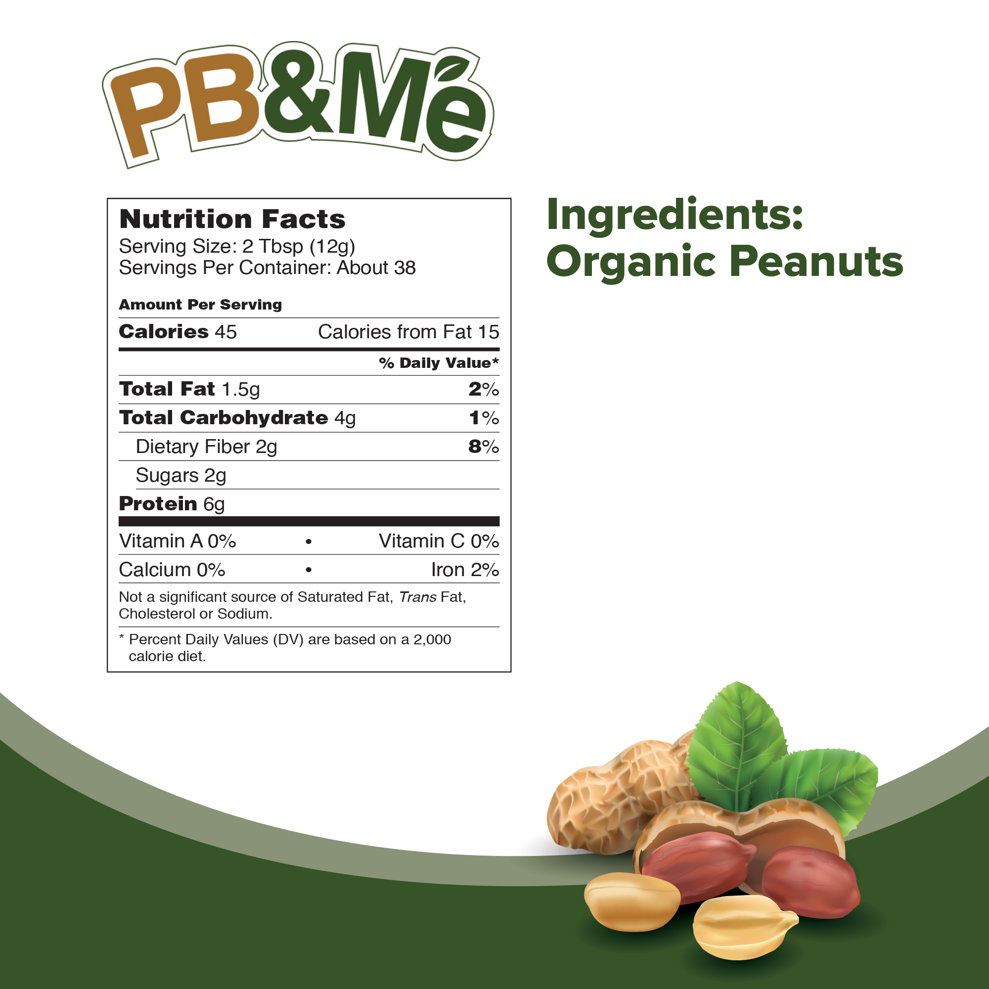 Organic Powdered Peanut Butter - No Sugar Added (1LB)
