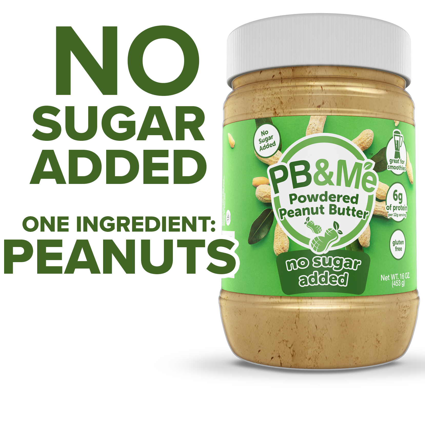 PB&Me - Powdered Peanut Butter - No Sugar Added (1LB)